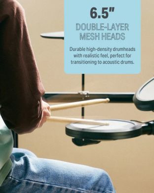 Donner Music DED-70 5 Drums 3 Cymbals with Drum Throne/ Sticks/ Headphone/ Audio Cable EC6700
