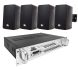 Комплект трансляційної акустики 4all Audio SET 4xWALL 420 IP55 Black 1xPAMP-120-5Zi