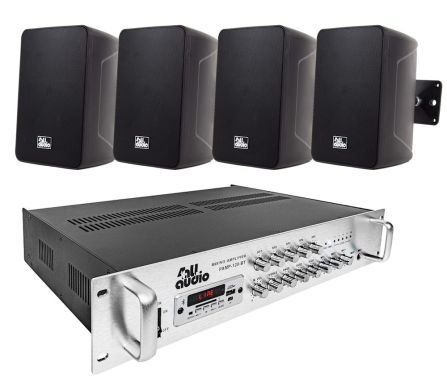 4all Audio SET 4xWALL 420 IP55 Black 1xPAMP-120-5Zi