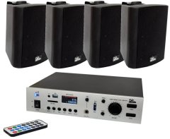 4all Audio SET 4xWALL 420 Black 1xPAMP-100-2z
