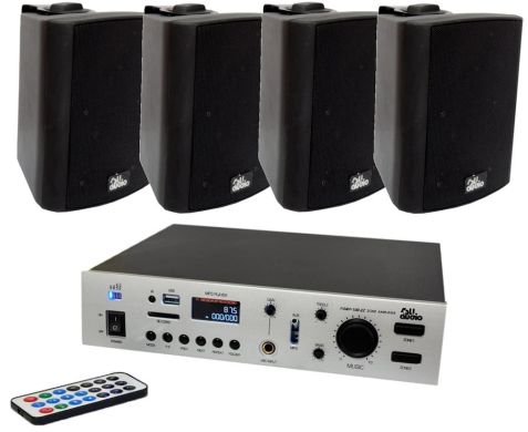 4all Audio SET 4xWALL 420 Black 1xPAMP-100-2z