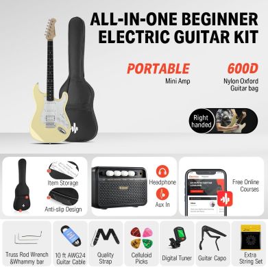 Donner Music DST-100 Sunburst Electric Guitar Kit Yellow EC1169