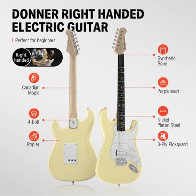 Donner Music DST-100 Sunburst Electric Guitar Kit Yellow EC1169