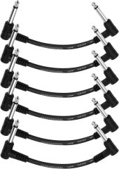 Donner Music Guitar Patch Cable Black 6-Pack 15cm EC1048