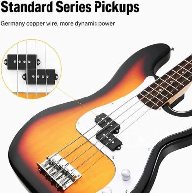 Donner Music DPB-510 Electric Bass Guitar Sunburst EC1227
