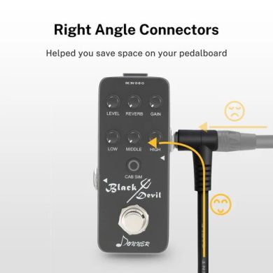 Donner Music Guitar Patch Cable Black 6-Pack 15cm EC1048