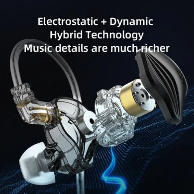Електростатичні гібридні навушники KZ Audio ZEX BLACK NO MIC 86105 фото