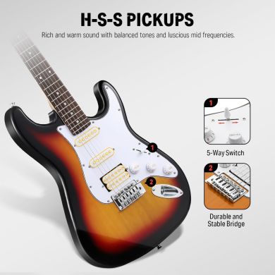 Donner Music DST-100 Sunburst Electric Guitar Kit Sunburst EC1098
