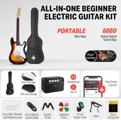 Donner Music DST-100 Sunburst Electric Guitar Kit Sunburst EC1098