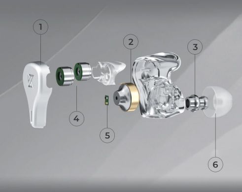Вакуумні навушники KZ Audio DQ6 SILVER NO MIC 88280 фото