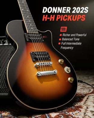 Donner Music DLP-124 Electric Guitar Sunburst EC1276