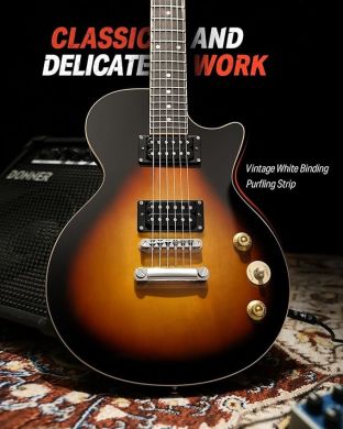 Donner Music DLP-124 Electric Guitar Sunburst EC1276