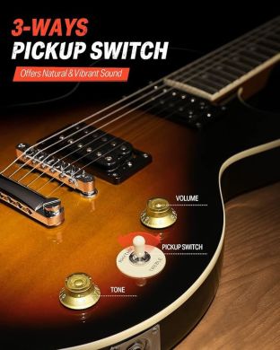 Donner Music DLP-124 Electric Guitar Sunburst EC1276