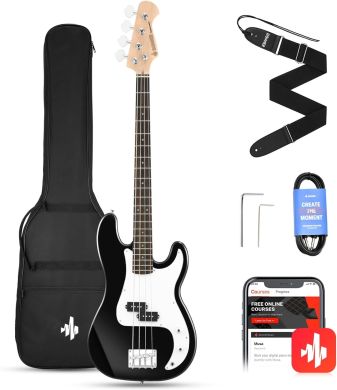 Donner Music DPB-510 Electric Bass Guitar Black EC1228