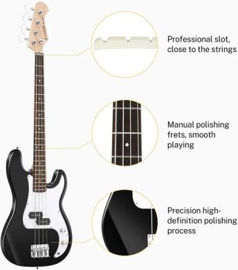 Donner Music DPB-510 Electric Bass Guitar Black EC1228