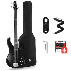 Donner Music DPJ-100 Electric Bass Guitar Black EC1387